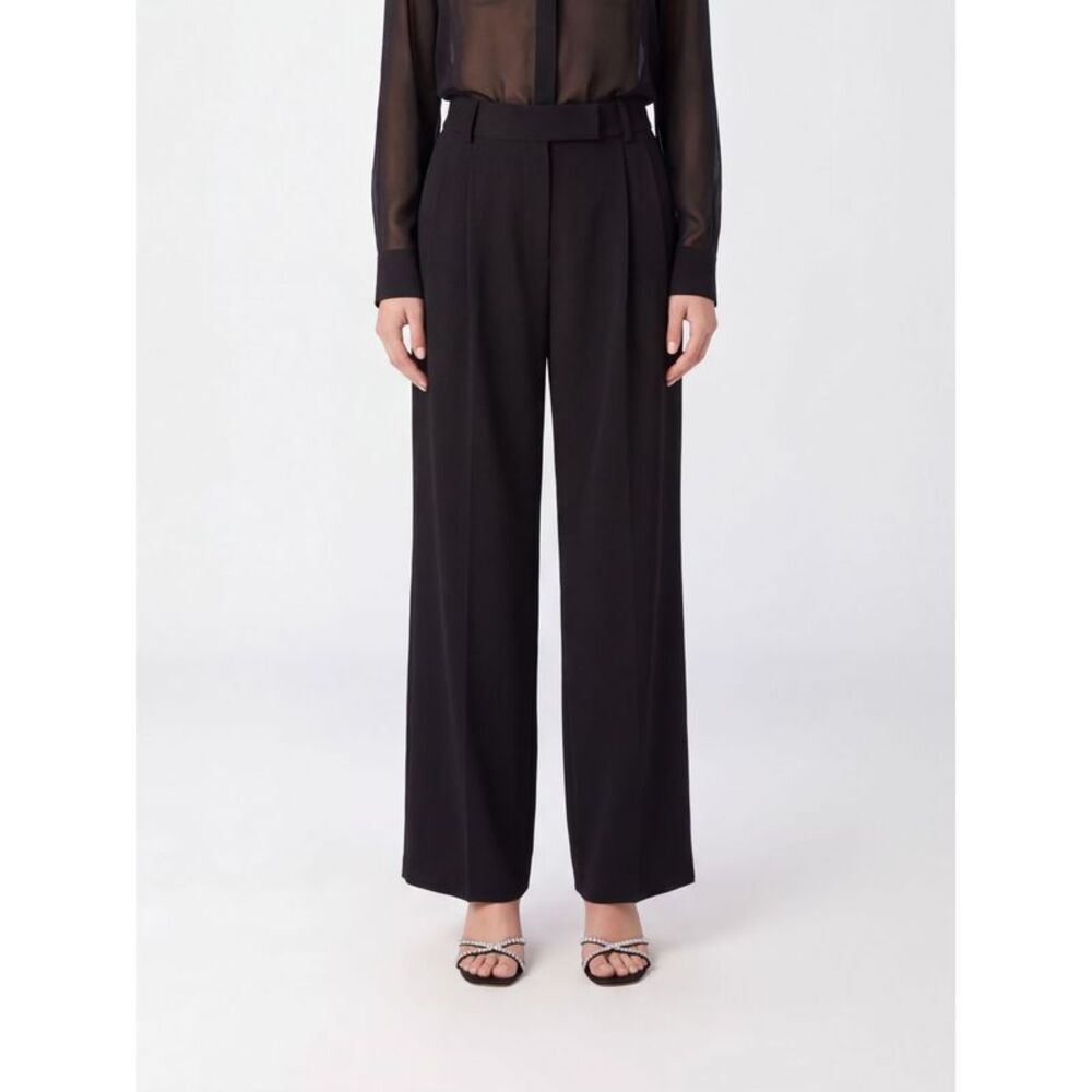 Giorgio Armani Women High-Waisted Wide-Leg Tailored Silk Trousers Giorgio Armani
